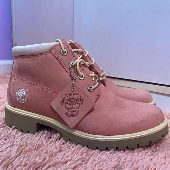 Retro Pink Waterproof Timberland Boots